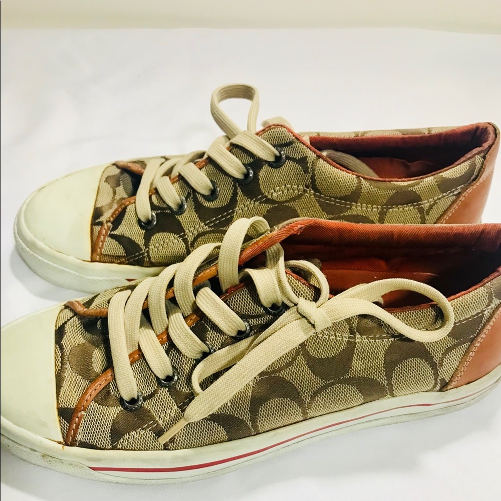 Coach Barrett signature C two tone brown  shoes